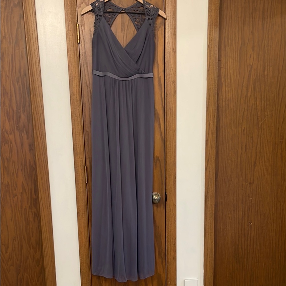 David's Bridal Gray Gown for Wedding Guest
